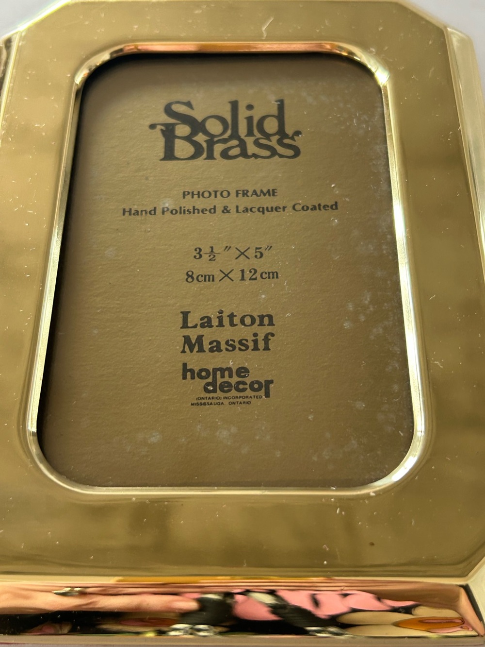 Vintage Solid brass polished 3.5 x 5 inch frame . In box , never used. - Picture 3 of 5